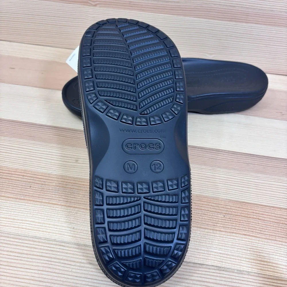 Crocs Baya 2 Men's Slide Sandals Size 12 Black Lightweight Water Friendly